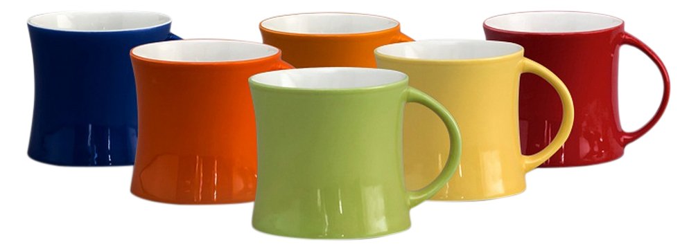 Clay Craft Ceramic Coffee/Tea Mugs - Set of 4, Multicolor, 230ml