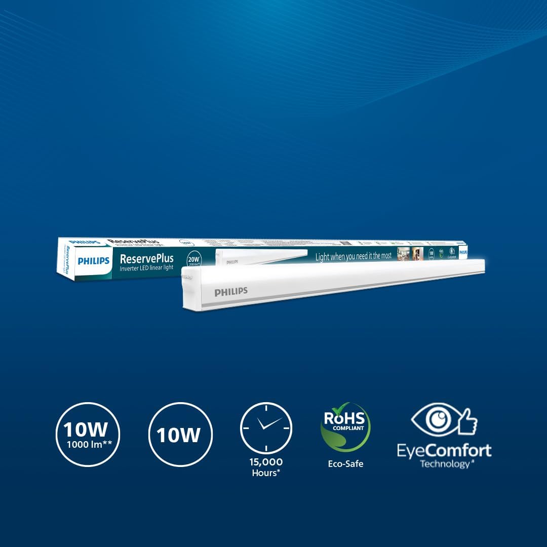 Philips 10-Watt Emergency Inverter Batten (Pack of 6)