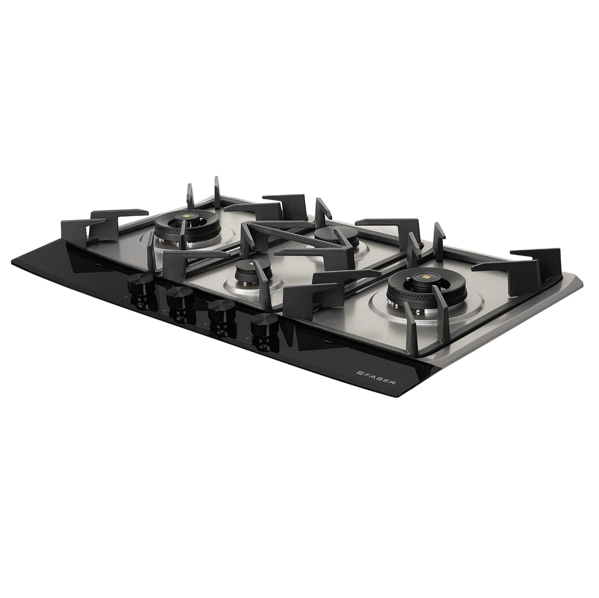 Faber 4 Burner 90Cm PNG Hybrid HOB|Auto Ignition|Flame Failure Device|2 5Kw Brass Burner|Free Installation|2yr comprehen