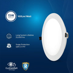 Philips 15W Round AP Plus Ultraglow LED DL (Pack of 6) (Cool Day Light, B0DSZZPC71)