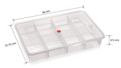 9 Grids High Thickness Plastic Multipurpose Rectangular Big Storage Box with Tight Lid - Big