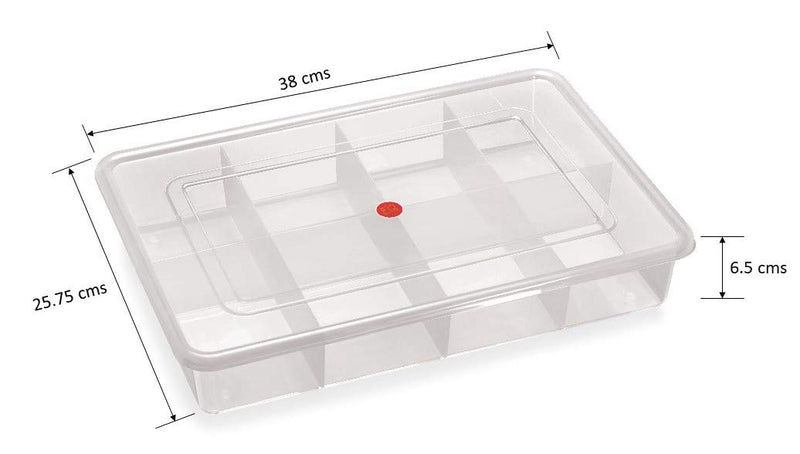 9 Grids High Thickness Plastic Multipurpose Rectangular Big Storage Box with Tight Lid - Big