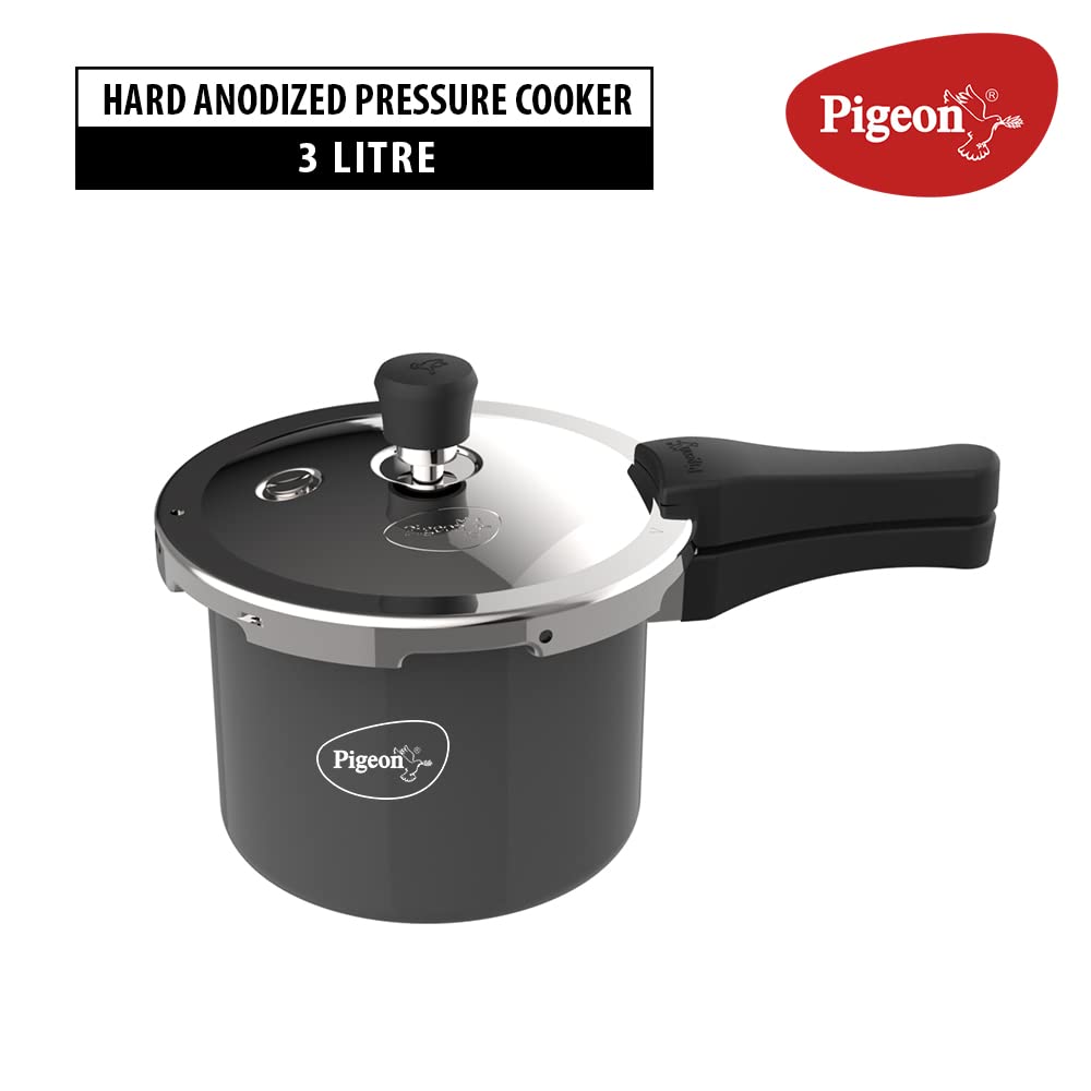 Pigeon Hard Anodised Pressure Cooker Outer Lid with Induction Base 2.5 Litre (14753) (Black)