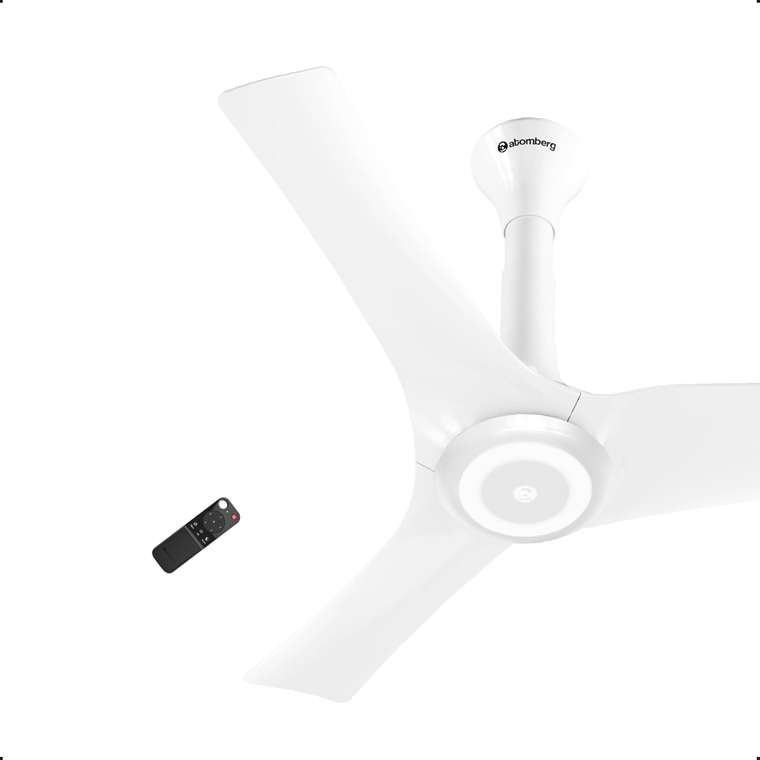 atomberg Aris Starlight BLDC Ceiling Fan 900mm Best-in-class Air Delivery Smart IoT Remote Silent Operation LED Underlight | BEE 5star | 3 Year Warranty Stellar Black (Marble White)