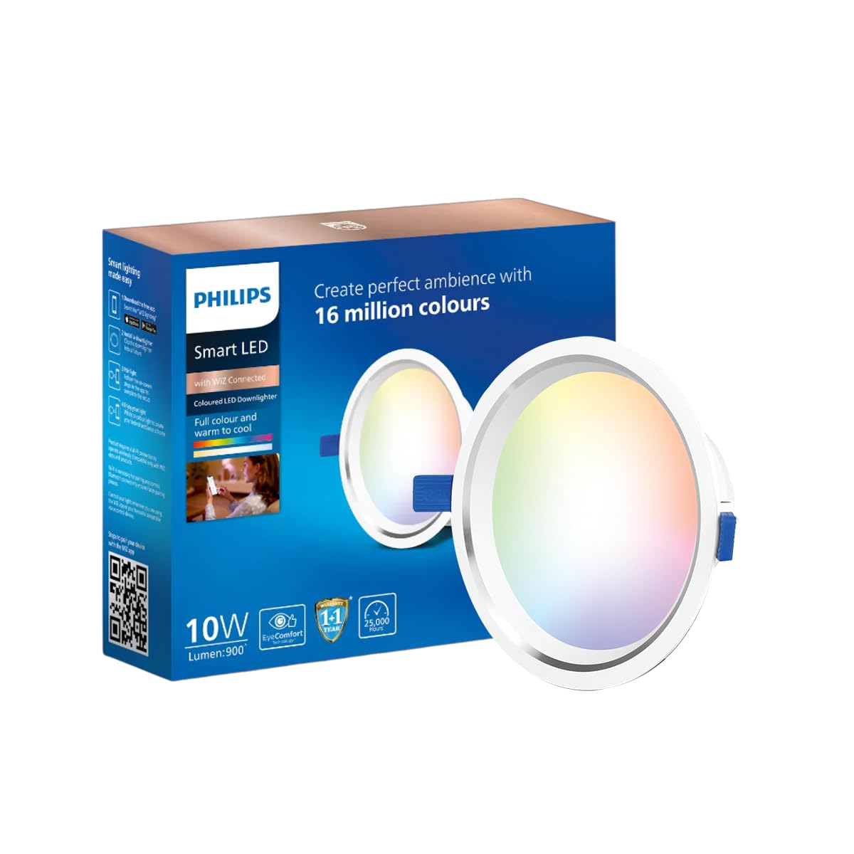Philips 10W Smart Wi-Fi Aura Dimmable Downlight (White, B0G1Z53N5F)
