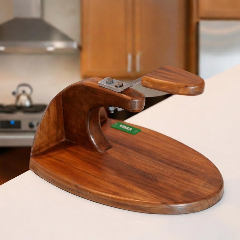 Vyga Curv Teakwood Coconut Scraper with Protection Cap