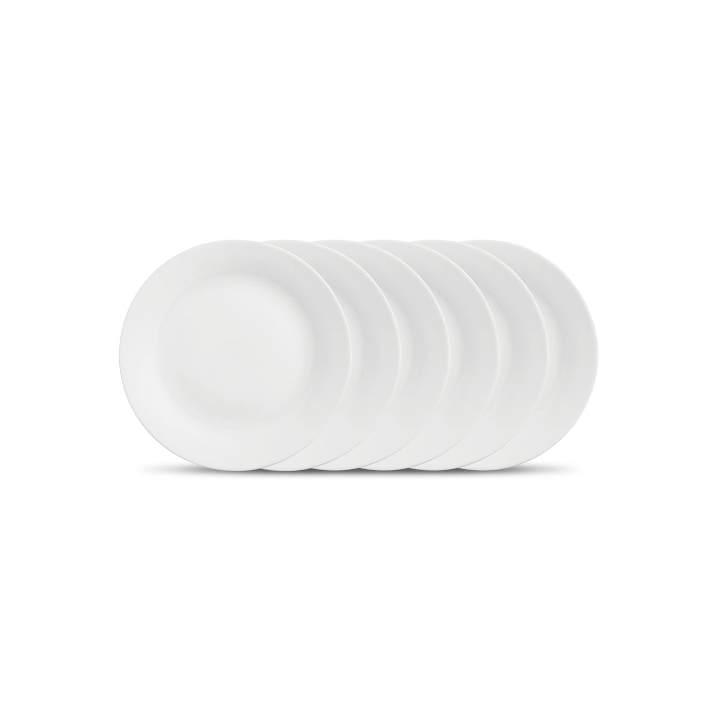 La Opala Diva Ivory Collection Opal Glass Crockery | Quarter Plate Set of 6 | Grace Red Design | Side Plate for Snacking & Gifting | Microwave Safe | 100% Vegetarian | Extra Strong | Light & White