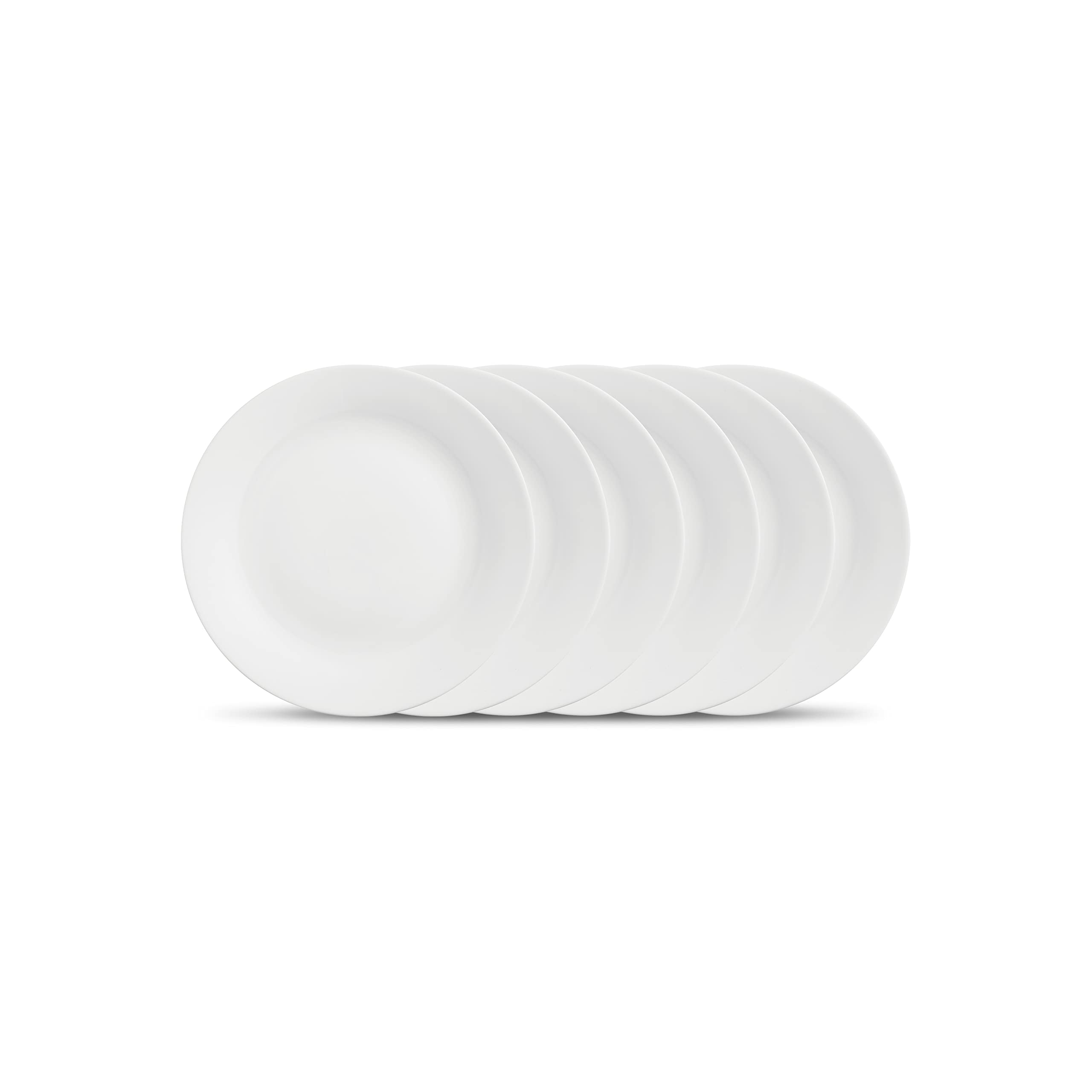 La Opala Diva Ivory Collection Opal Glass Crockery | Quarter Plate Set of 6 | Grace Red Design | Side Plate for Snacking & Gifting | Microwave Safe | 100% Vegetarian | Extra Strong | Light & White