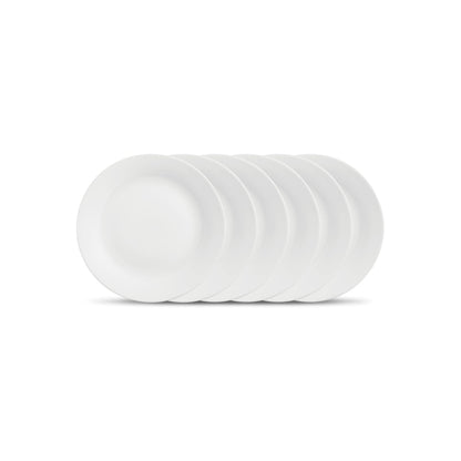 La Opala Diva, Ivory Collection, Opal Glass Quarter Plate Set 6 pcs, Grace Blue, White, Standard