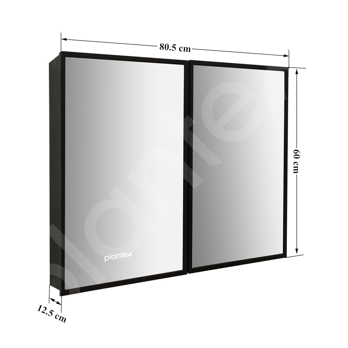 Plantex Bathroom Cabinet with Mirror/Aluminium Framed Double Door Bathroom Cabinet Storage/Mirror Cabinet for Bathroom Wall/Bathroom Organiser Cabinet (24x32 Inch, Black)-2