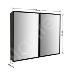 Plantex Bathroom Cabinet with Mirror/Aluminium Framed Double Door Bathroom Cabinet Storage/Mirror Cabinet for Bathroom Wall/Bathroom Organiser Cabinet (24x32 Inch, Black)-2