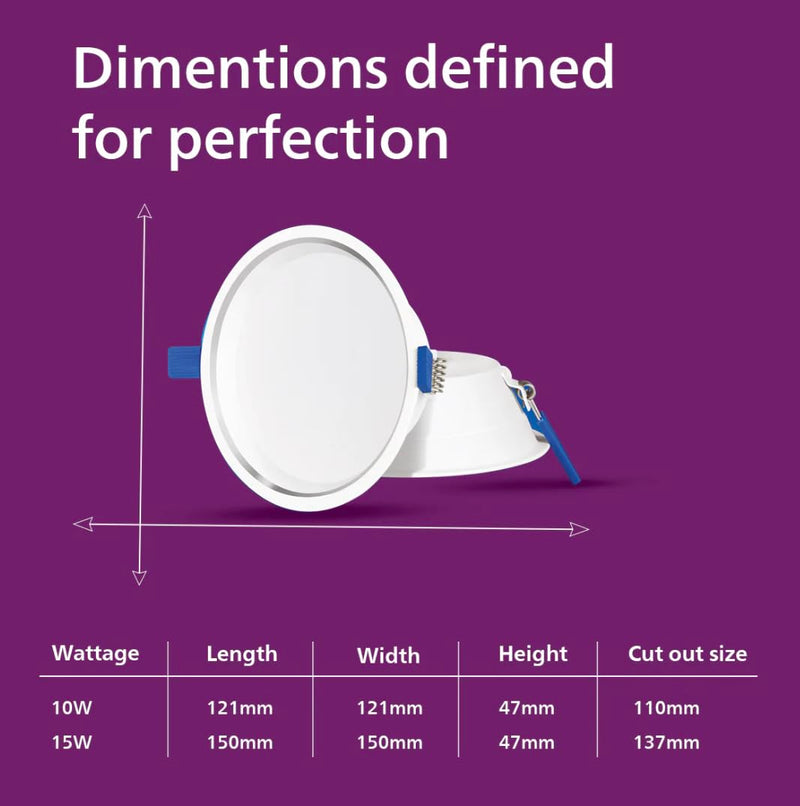 Philips Wi-Fi Aura Dimmable 15W Downlight compatable with Alexa