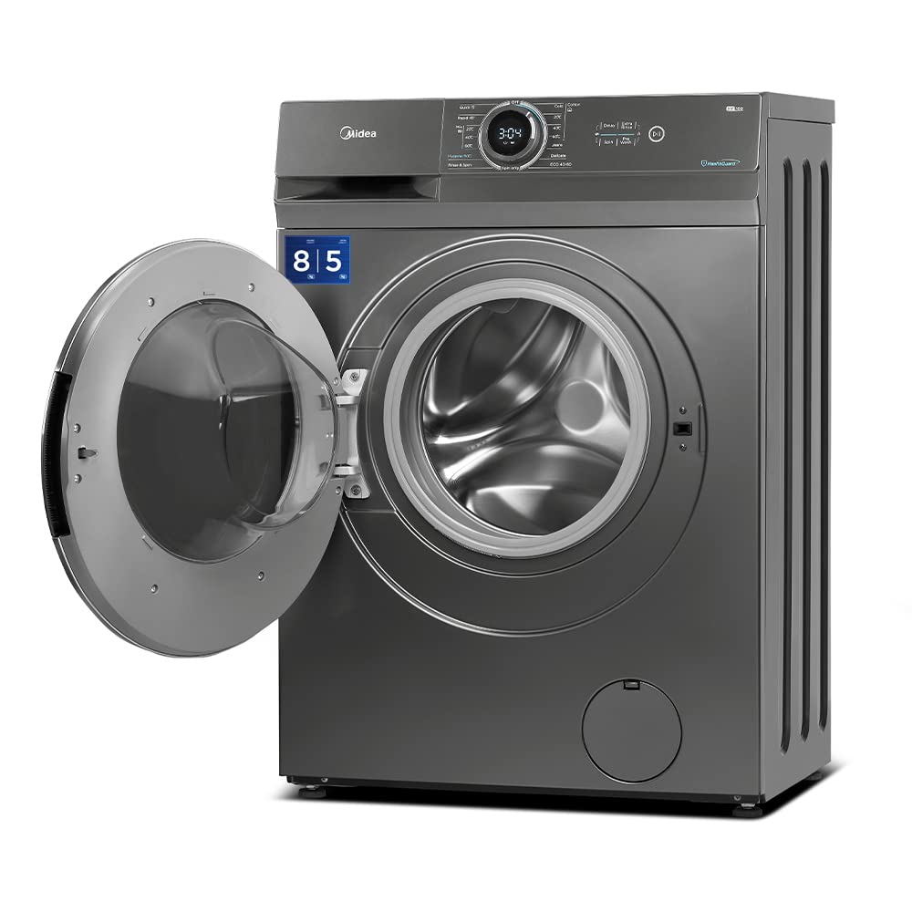Midea 8Kg/5Kg Inverter Fully Automatic Washer Dryer (Mf100D80B/T-In, Titanium Silver, Inbuilt Heater) - Front Load