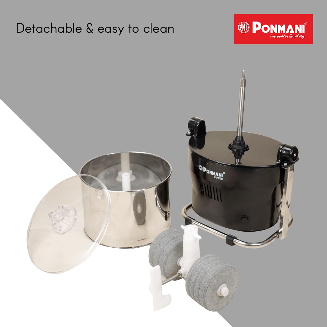 Ponmani Power - 2Ltr Tilting Wet Grinder (Black)