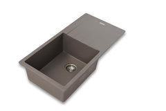 Faber Verona Ingranite36"X18"Single Bowl Sink with Drainboard &Plumbing Kit|25Yrs Warranty|Silent,Scratch,Dent & Heat Re
