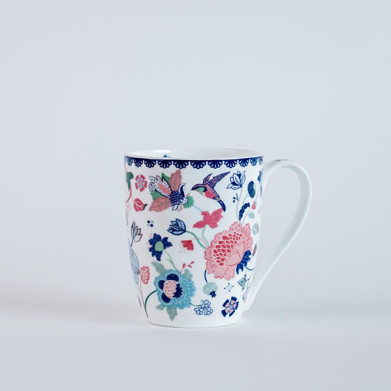 Magique by The Wishing Chair x ClayCraft : Forest Jahanara Ceramic Coffee Mug 300ml | Fine China Milk Tea Cup | Elegant Floral Mug for Home Office Gifting | Microwave & Dishwasher Safe