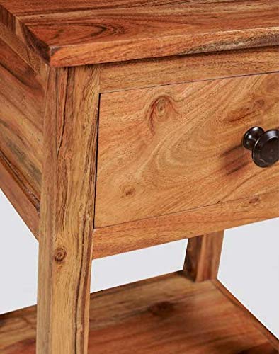 Bedside Table 1 Drawer 2 Tier |Side Table | End Table | Nightstand | Indian Teak Color Table