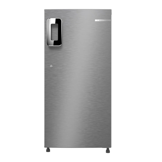 Bosch 187 L, 4 Star, Single Door Refrigerator with Industry's largest vegetable box* & Beverage space (CST18S24NI, Fine steel) 18 Hr Cooling Retention, 2.5x Faster Cooling, Smart inverter compressor