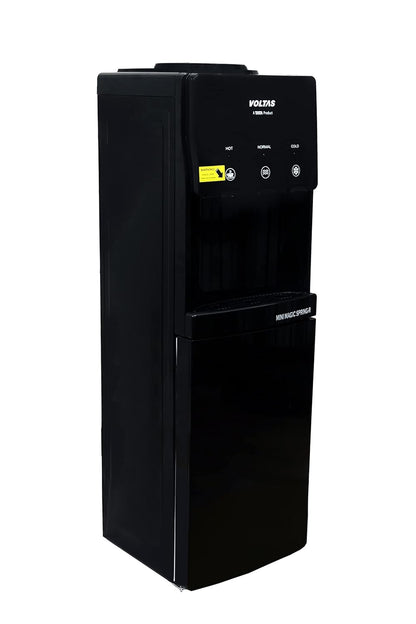 Voltas Spring-R Water Dispenser with Three Temperature Tap and Small Refrigerator (Black Color)