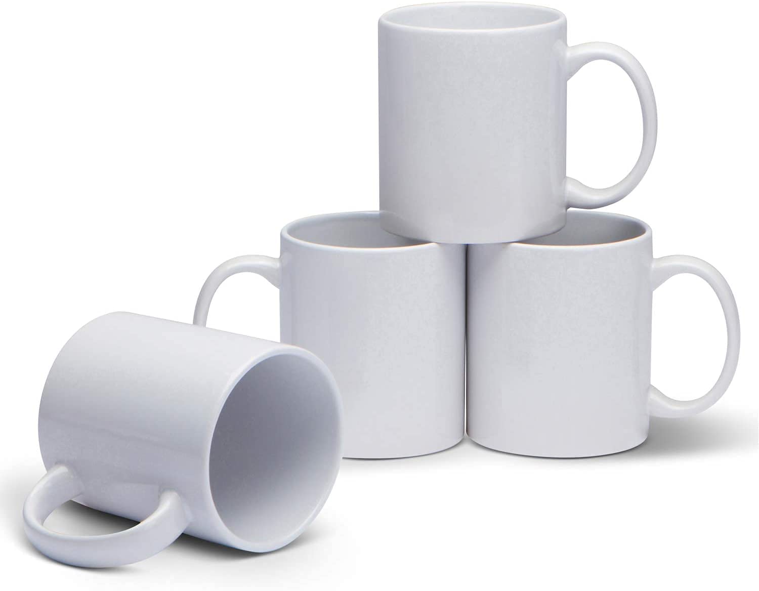 Clay Craft Fine Ceramic Plain Solid Color Milk Mug 350 ml Best for Office and Home, Gifted to Mother, Father, Sister, Brother, Friends and Family (White, 1)