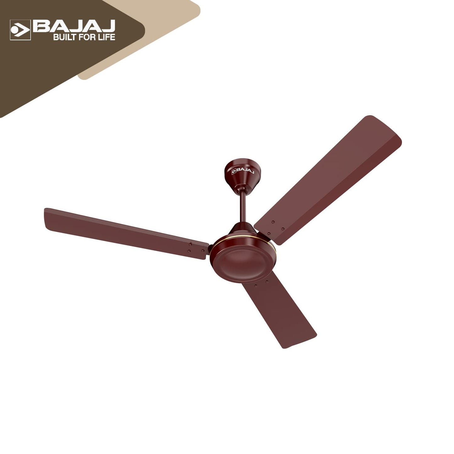 Bajaj Robusta 12S1 1200MM 1 Star Rated Ceiling Fans For Home | BEE Stars Rated Energy Efficient Ceiling Fan | Surgeprotekt Motor | 2 Years Warranty 【Base Brown】