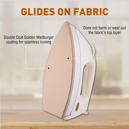 Usha EI 3710 Heavy Weight 1000-Watt Dry Iron, 1.75 Kg(White)