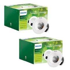 Philips Astra Spots 3-Watt LED COB Lights (Warm White), Pack of 2, 3 w, flanged
