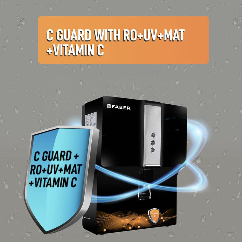 Faber RO+ MAT+Vitamin C,7 Liters Water purifier with 7Stage, Upto 2500 TDS, Black