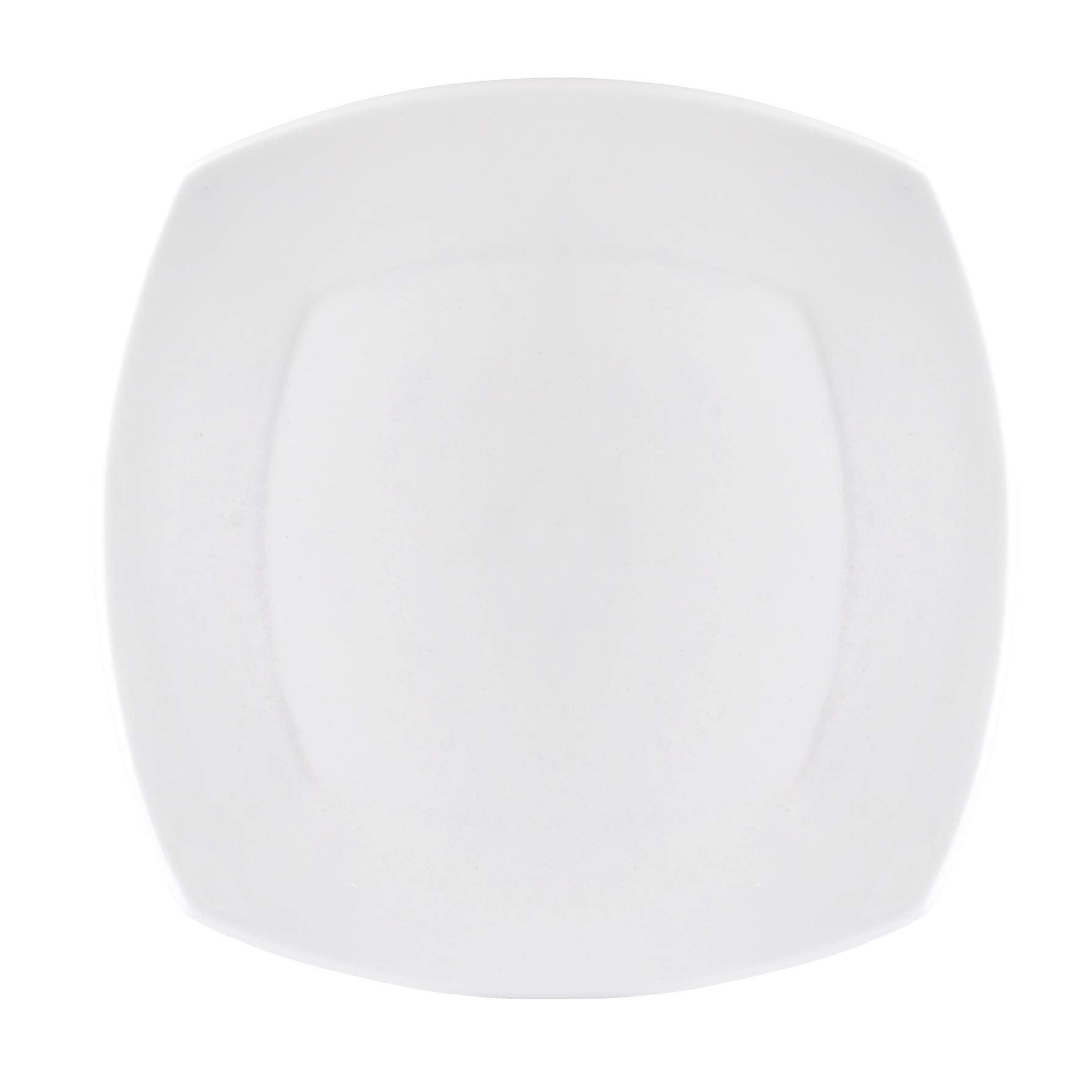 Clay Craft Basics Fine Ceramic Ripple Plain Dinner Plate (White, 10.5 Inches) -4 Pcs.