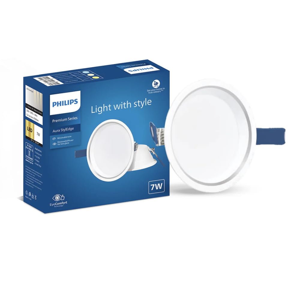 Philips Aura Styledge LED Downlight (Warm White, 7W)