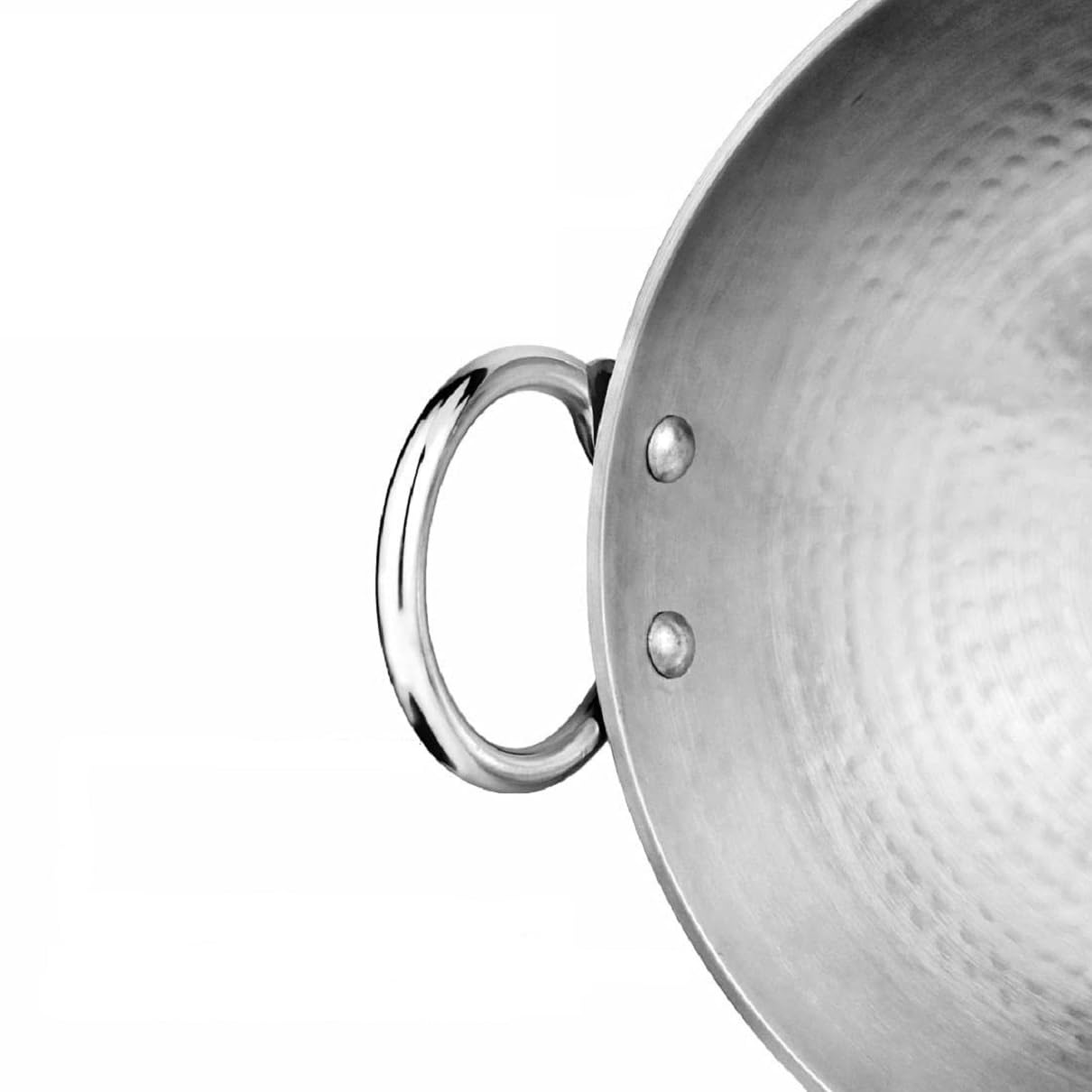 Dynore Stainless Steel Hammered Kadhai/Heavy Bottom Cookware/Kadhai/Kadhai for Kitchen/Utensils for Cooking, Deep Frying with Handle 1.5 LTR