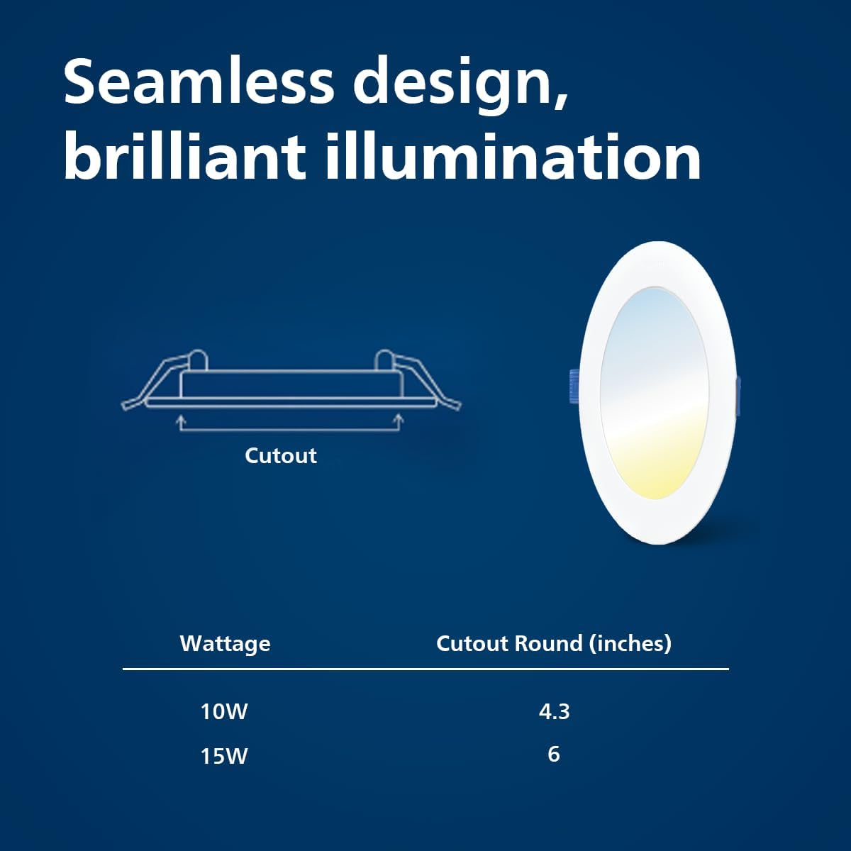 Philips Polycarbonate Astra Sleek 10-Watt Round Led Downlighter (Pack of 12)