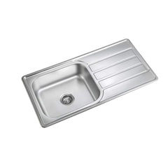 Kaff KSD 10 SBD Single Bowl with Drain Board Stainless Steel Sink Anti Condensation Coating Thick Sound Reduction pad on