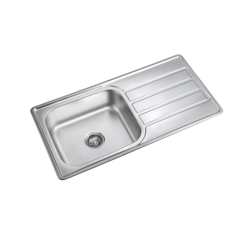 Kaff KSD 10 SBD Single Bowl with Drain Board Stainless Steel Sink Anti Condensation Coating Thick Sound Reduction pad on