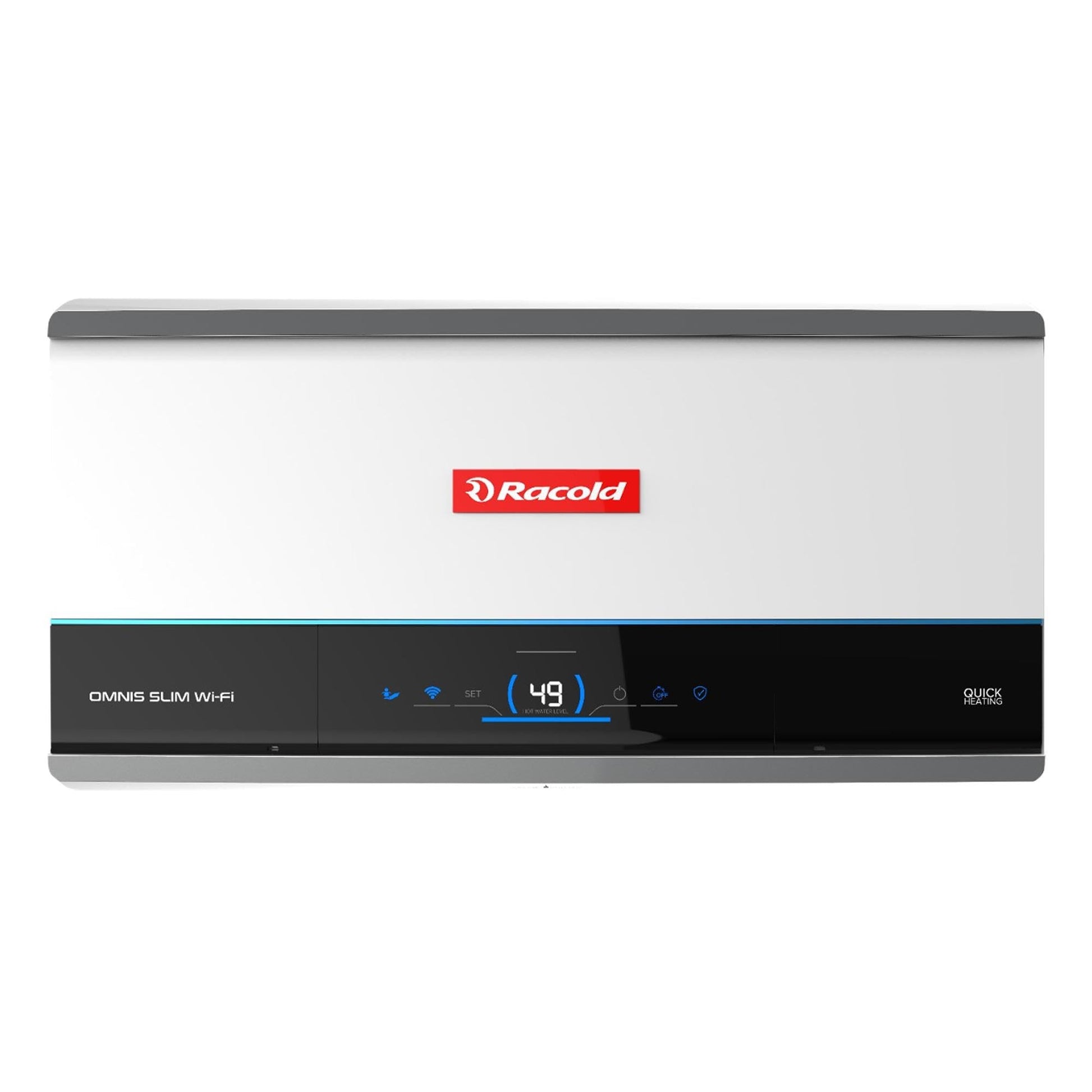 Racold Omnis Slim 15L Horizontal Energy Efficient Storage Water Heater (Geyser) With Free Standard Installation & Pipes |Italian Design| Shower Ready Indicator | Suitable For High Rise Buildings