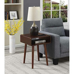 Bedside end Table Open Shelf | Sofa Side Table | Bedroom Table | Tall End Table | Rosewood | Color Black (Brown