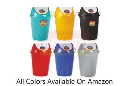 ARISTO Plastic Swing Lid Garbage Waste Dustbin, 30 Ltrs, Red