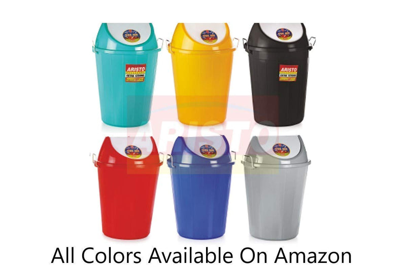 ARISTO Plastic Swing Lid Garbage Waste Dustbin, 30 Ltrs, Red