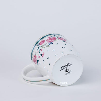 Magique by The Wishing Chair x ClayCraft : Portrait of a Rose Ceramic Chai Mugs - Set of 6 | 180 ml | Elegant Design Mugs for Coffee | Ideal for Gifting | Perfect for Home & Office