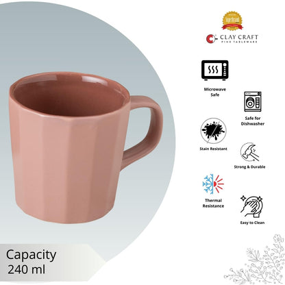 Clay Craft Fine Ceramic Armada Lilac Cups & Saucer, Set of 12, Cups for Tea & Coffee, Gift Set, Elegant Design for Home and Kitchen and Can Be Gifted to Your Loved Ones On Any Occassions