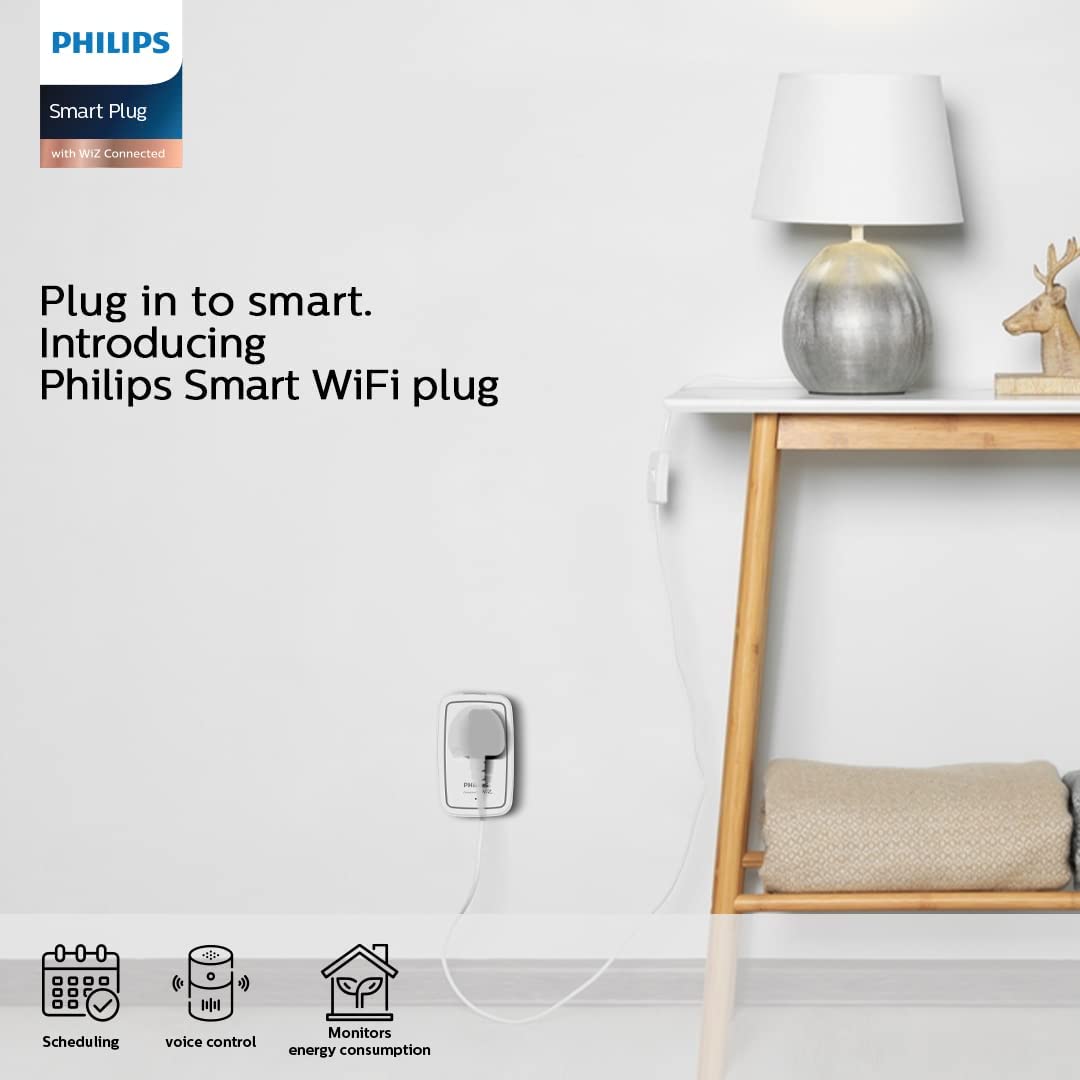 Philips 6-16A Smart WiFi Plug (Pack of 2) (black, B0C4FV6TR5)