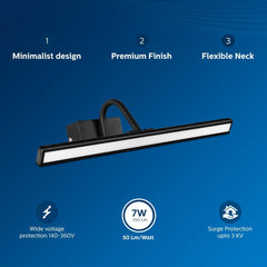 Philips 7-Watts Moonglade Black Picture Light (Pack of 2)