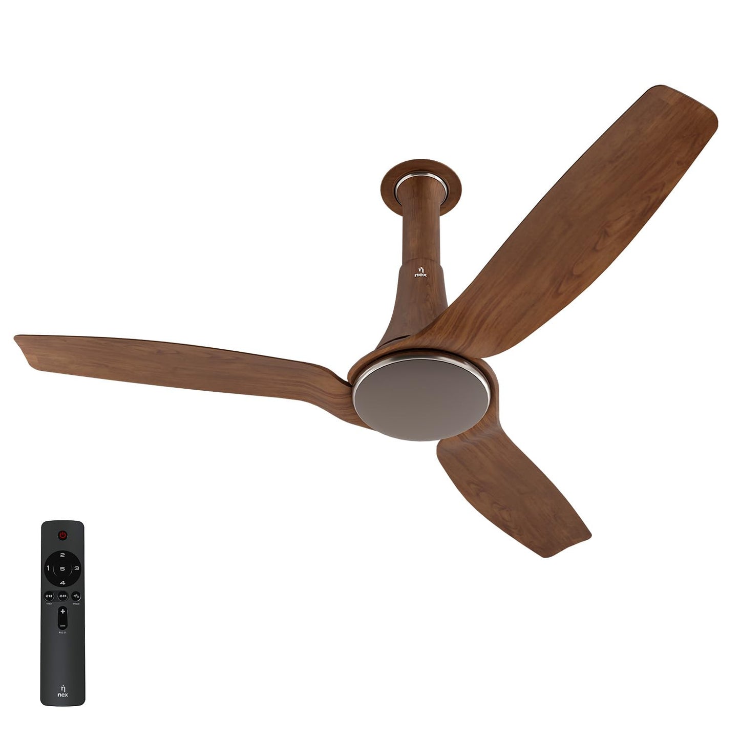 NNEX by BAJAJ Dryft A90 BLDC 1200 MM | 5 Stars Rated Premium Ceiling Fan With Remote Control | 20%* Higher Air Thrust | Airfluence ABS Blade For Low Noise | 2-Yr Warranty Free Installation 【Chestnut】