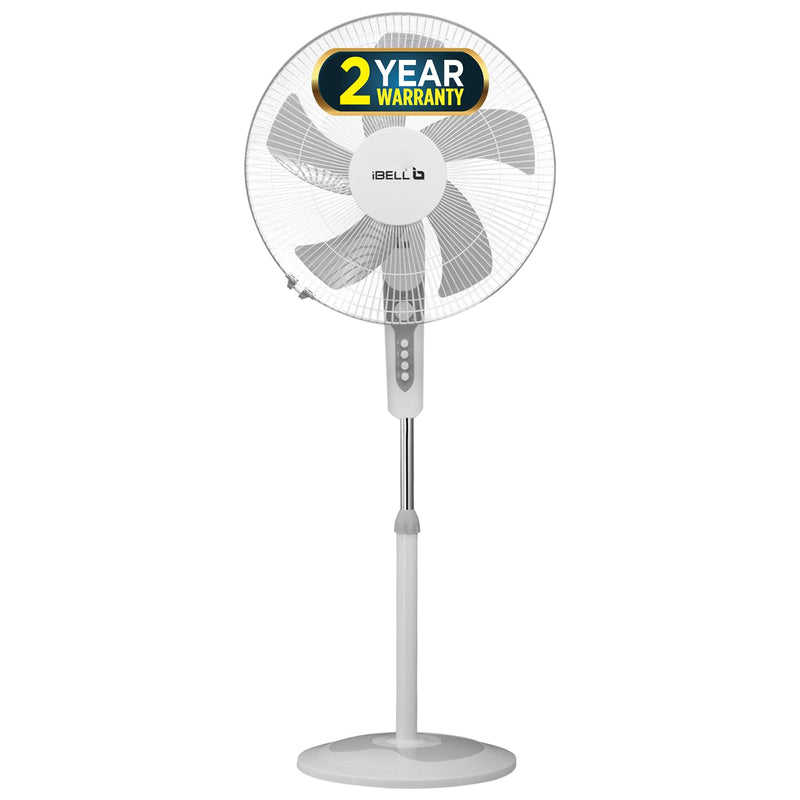 IBELL CHROME10 Pedestal Fan with Timer, 5 Leaf, 406mm, High Speed Motor-1