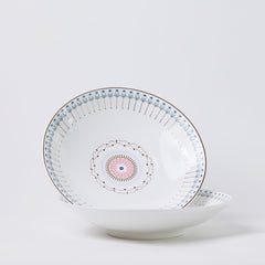 Magique by The Wishing Chair x ClayCraft : River of Flowers Coupe Pasta Plates Set of 2 | Ceramic Coupe Plates | Elegant Dinnerware for Pasta Salads Serving | Dishwasher Safe