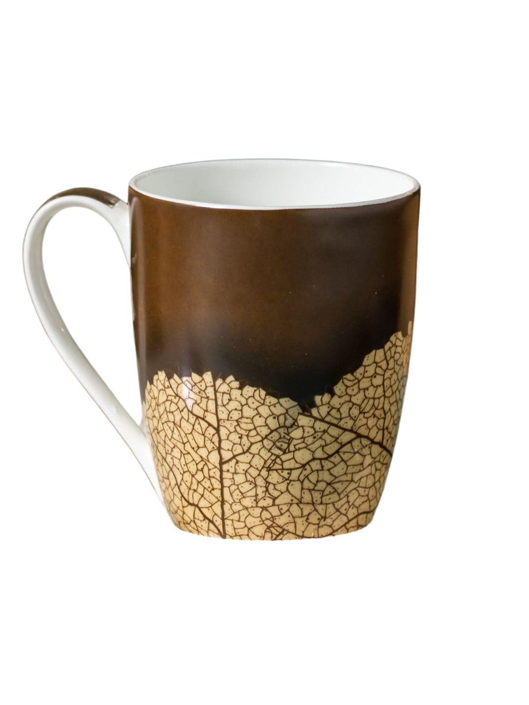 Clay Craft Fine Ceramic Oxford Printed Milk/Coffee Mug 1 Pc 300 ml Mugs for Coffee, Tea Mugs, Mugs for Gift, Ceramic Tea Cups, Reusable Mugs (Brown, Set of 1)