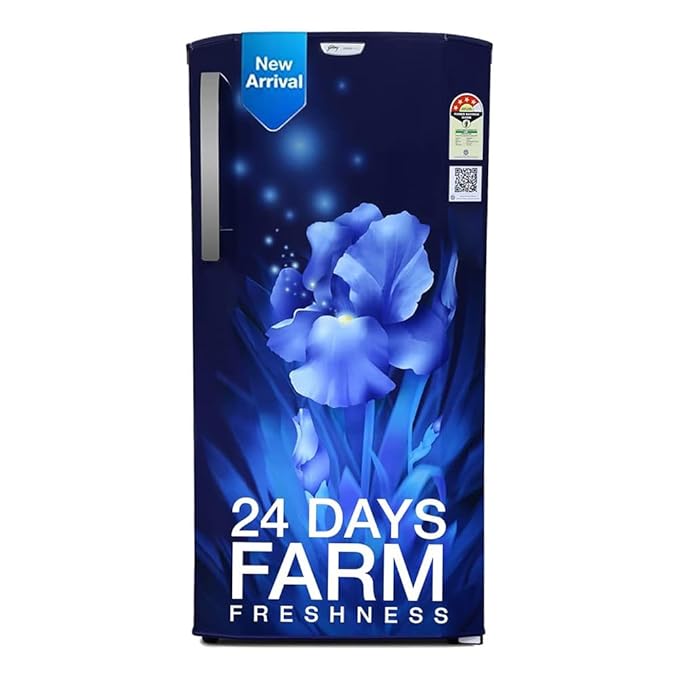 Godrej 180 L 4 Star Turbo Cooling Technology, With 24 Days Farm Freshness Direct Cool Single Door Refrigerator(RD EDGENEO 207D THF AQ BL, Aqua Blue)