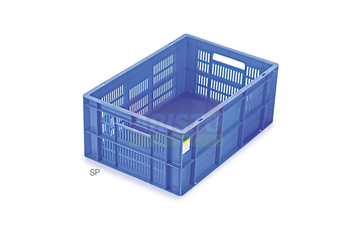 ARISTO Portable and Stackable Plastic Storage Container Box Crate 64245 SP designed for multipurpose storage Blue
