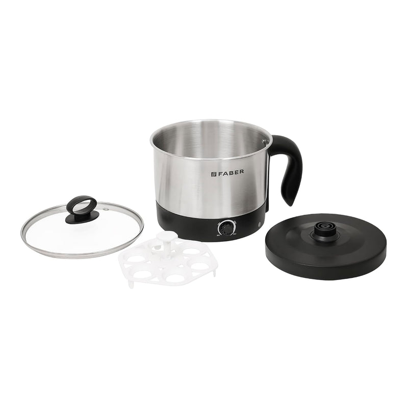Faber 1.2L 700W Multi Cooker with SS304 Body, Cool Touch Handle, auto Cut-Off Feature, Comes with Boiler Stand, Temperat