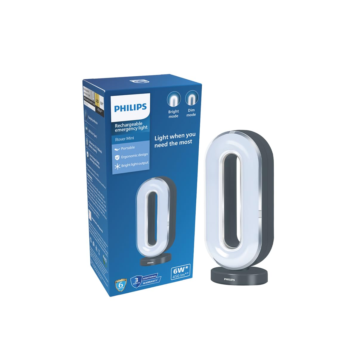 Philips 6W Rover Mini Rechargeable LED Emergency Light